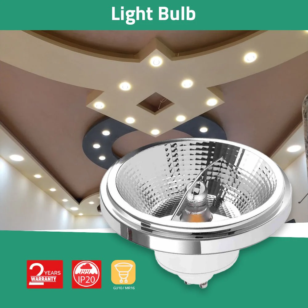 Ultralight 14W Bulb GU10 Base (AR111 Reflector) - Image 2