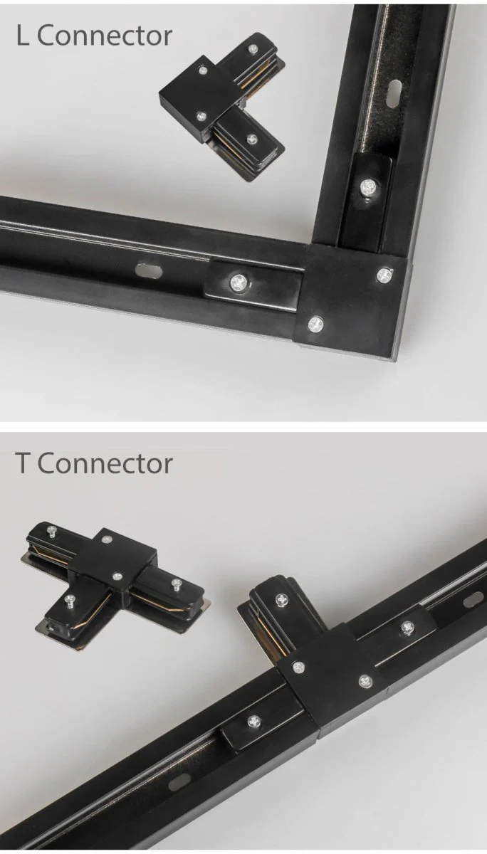 Ultralight Two-Way Track Connector L | 220V Aluminum Corner Link for Indoor Lighting Systems (2 Way) - Image 3