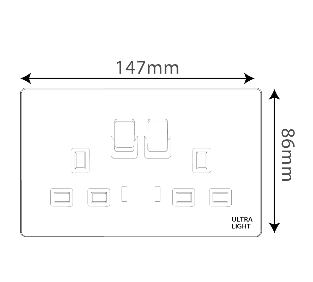 Ultralight Dune Double 13 Amp Socket (B12-048) - Image 4