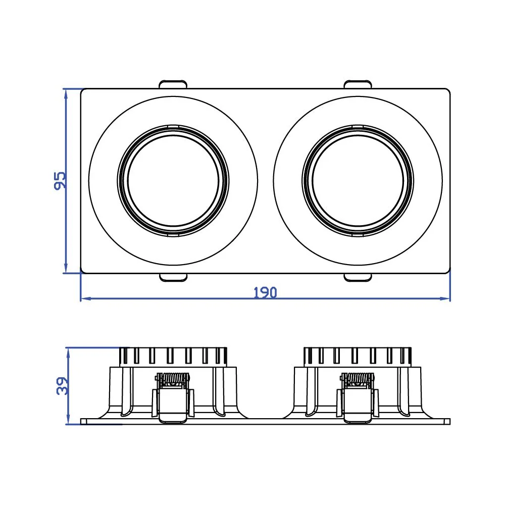 Ultralight Double Downlight Square (BA124-2) - Image 3