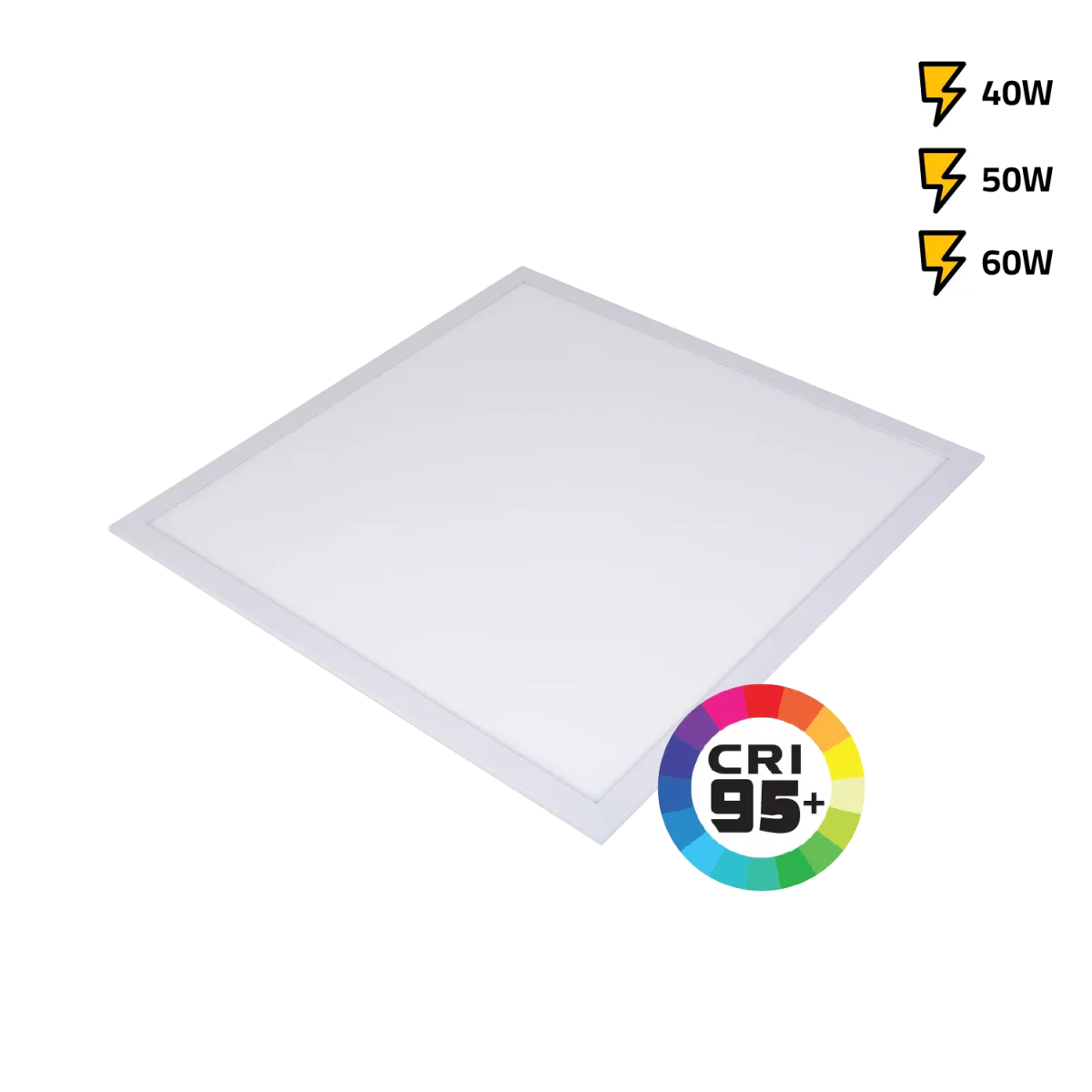 LED PANEL LIGHT (SD600 VS) – Adjustable 40W/50W/60W, High CRI >95, 60x60cm with Opal Diffuser