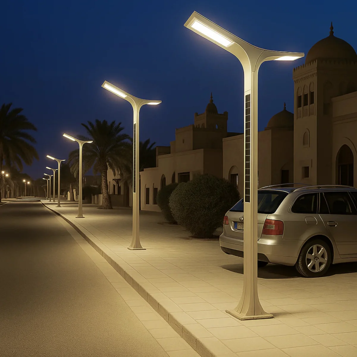 Solar Pole Light 30W IP65 (TY01) Dual-Head Outdoor LED Light with 160W Solar Panel & 3M Height - Image 2