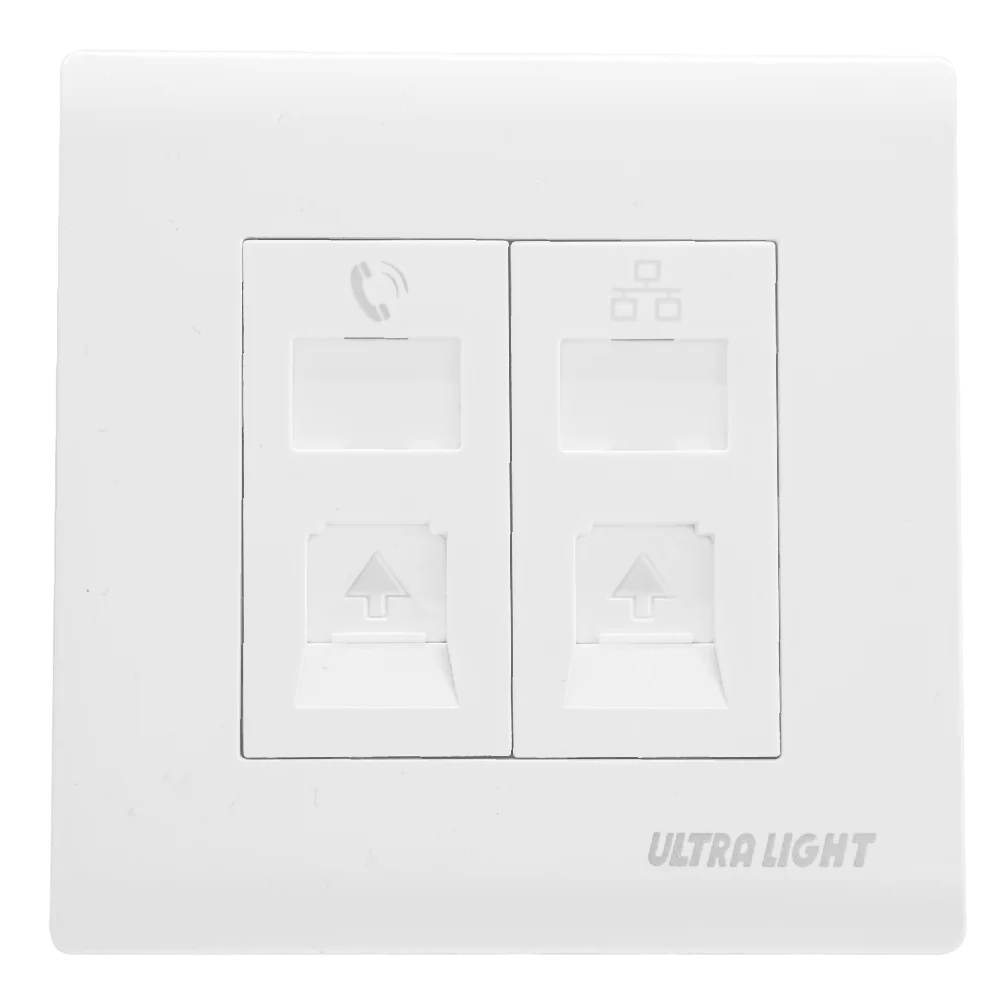 Ultralight Innova Telephone and Network Socket (W86/1TEL/1LAN)