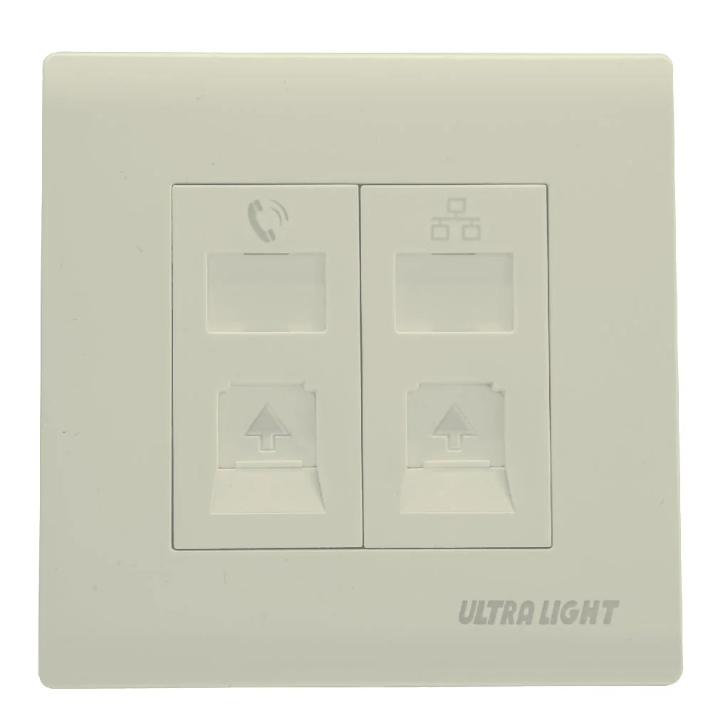 Ultralight Innova Telephone and Network Socket (W86/1TEL/1LAN) - Image 2