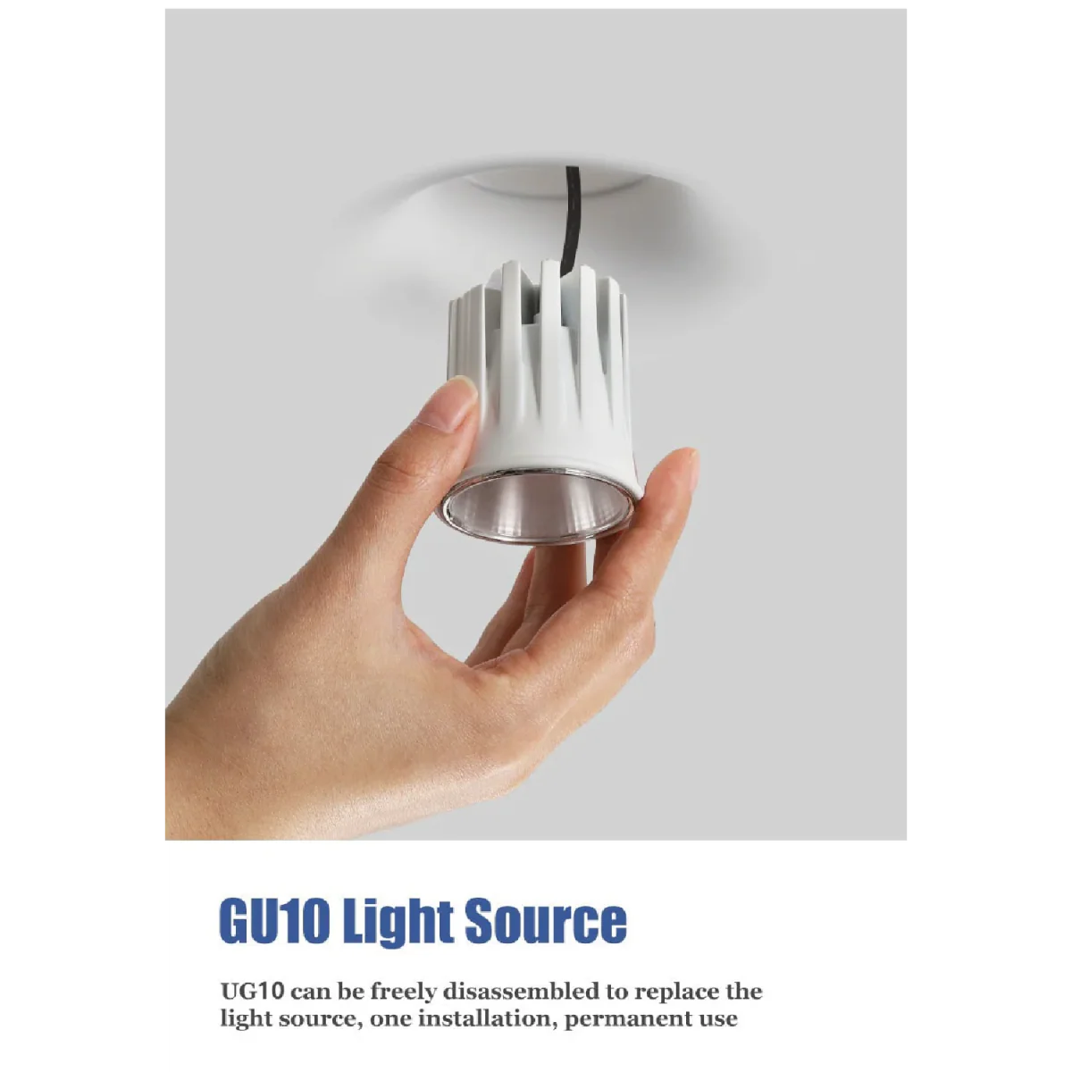 Ultralight Gypsum Spot Light Frame GU10 - Elegant Design (MC-9130) - Image 5