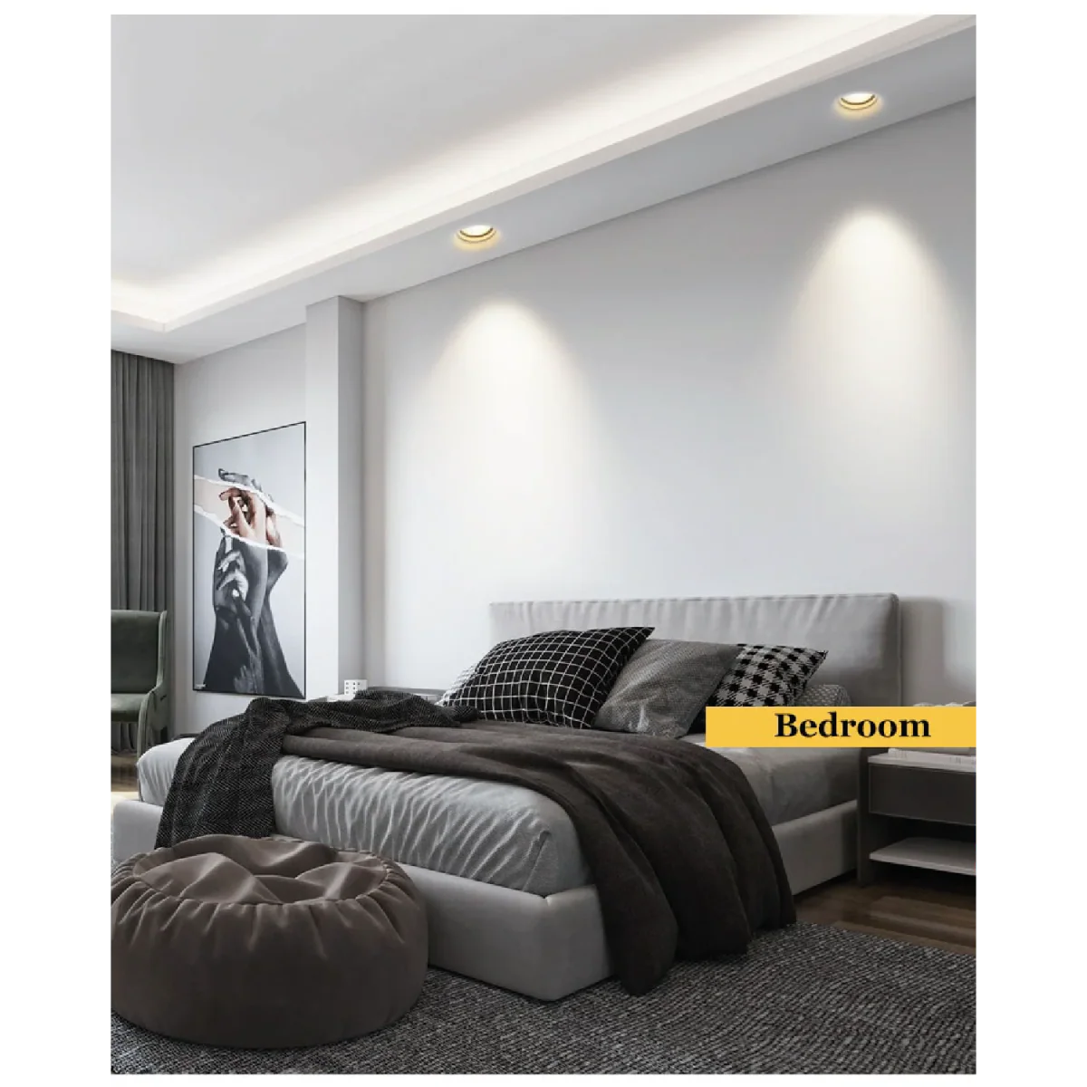 Ultralight Gypsum Spot Light Frame GU10 - Elegant Design (MC-9130) - Image 8