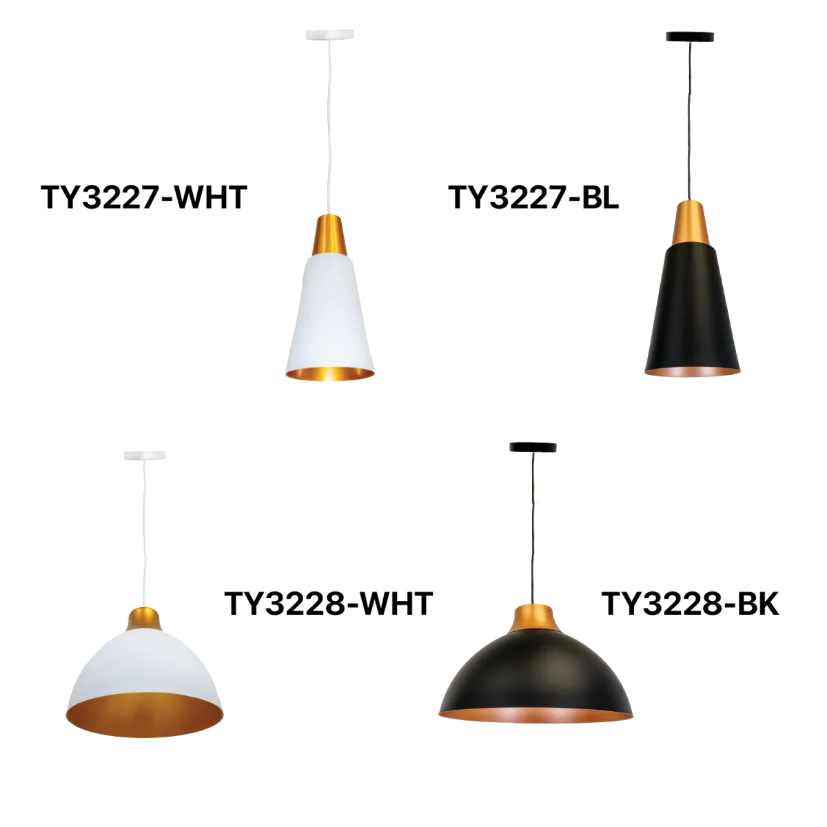 Ultralight Indoor Cone Pendant Light (TY322) with E27 Base