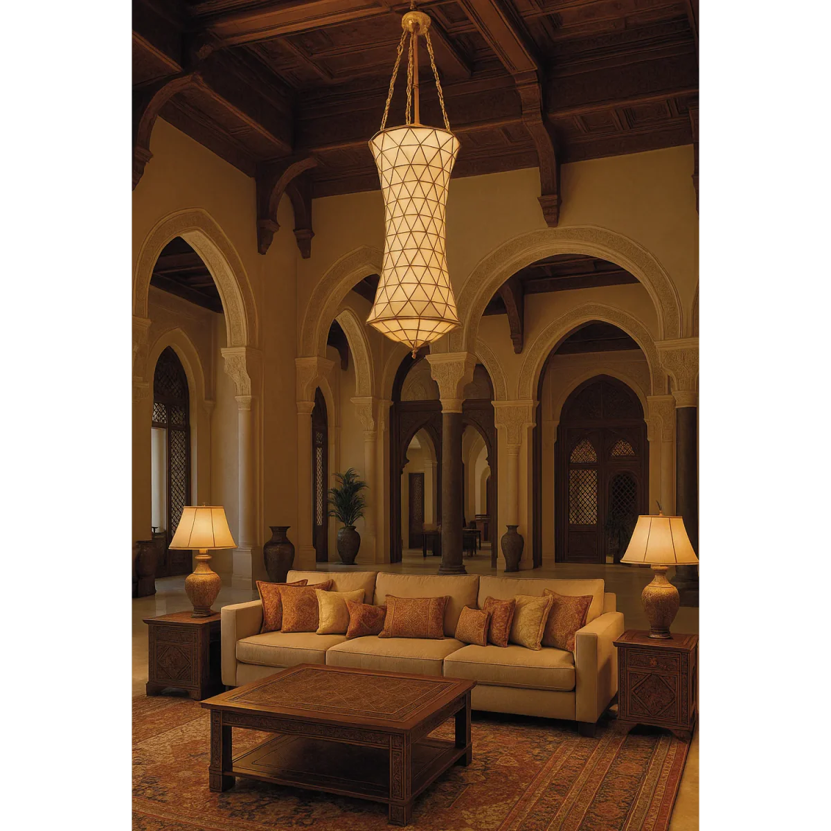 Ultralight Large Luxury Copper Pendant Light 9 E14 Bulb (P3452-500) - Image 2