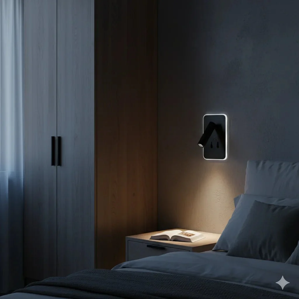 Ultralight LED Wall Light with USB Type-C for Bedroom 8+3W (BW124) - Image 4