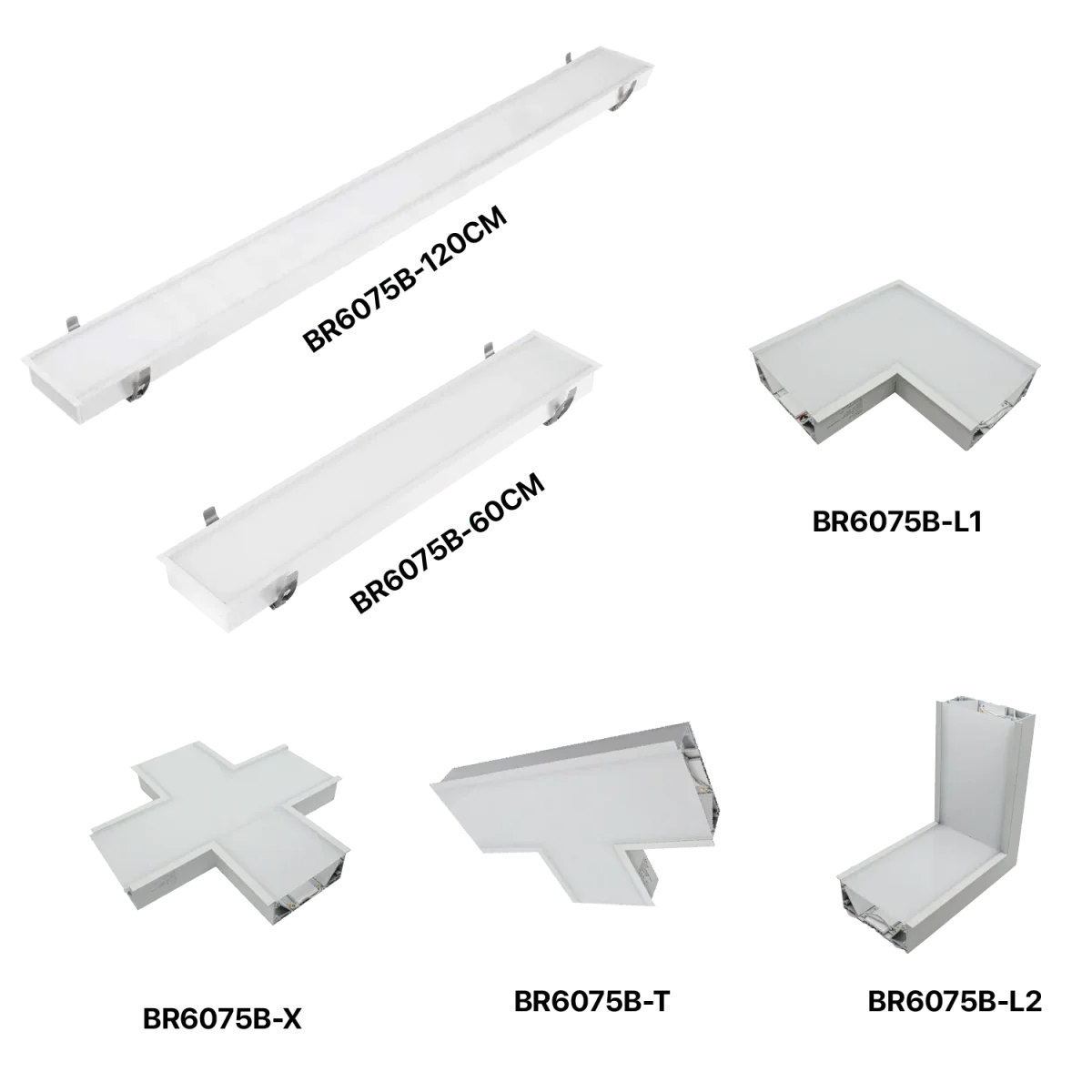 Ultralight White Linear Light Recessed Connectable - Modern Design (BR6075B)